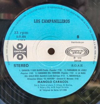 LP Manolo Caracol Los Campanilleros Flamenco