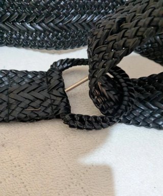 Maxi cinturón trenzado negro