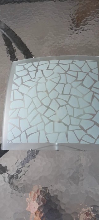 2 Plafones Cristal Cuadrados gris,  Blanco