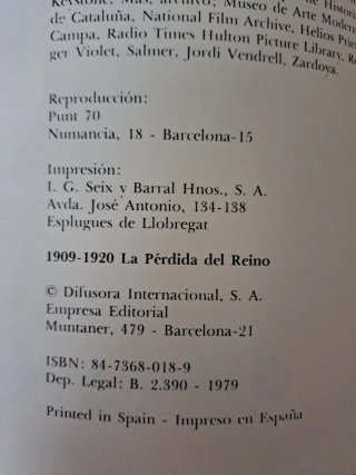 Imágenes y recuerdos, 1909-1920: La pérdida d...