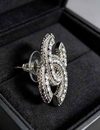 Pendientes Chanel CC Circonitas Plata