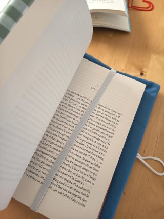 Funda de libro con botón y goma