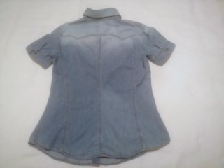 Camisa vaquera Sisley manga corta