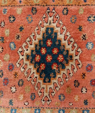 Alfombra persa cuadrada artesanal lana