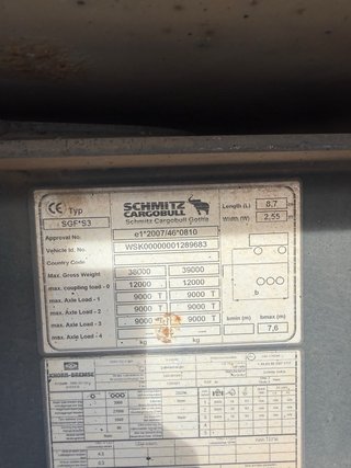 Bañera Schmitz basculante hierro 25,2 m3