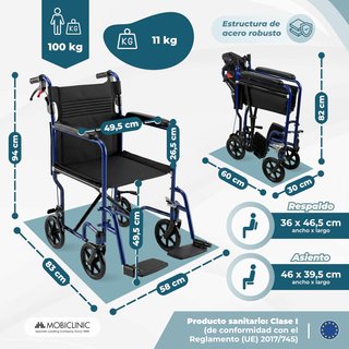 MOBICLINIC NAPOLI SILLA DE RUEDAS PLEGABLE