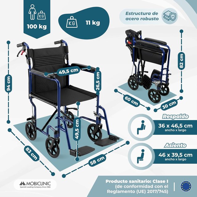 MOBICLINIC NAPOLI SILLA DE RUEDAS PLEGABLE