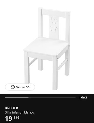 Escritorio Infantil blanco 60x45 cm y silla ikea