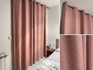 Cortinas rosas de tela