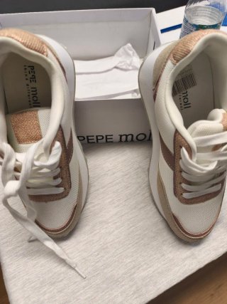 Zapatillas Pepe Moll Beige y Blanco