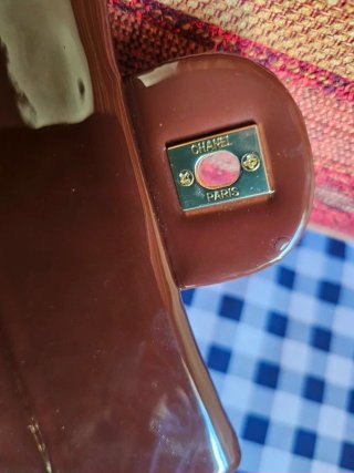 Borsa mini Chanel marrone con catena oro
