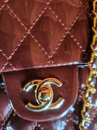 Borsa mini Chanel marrone con catena oro