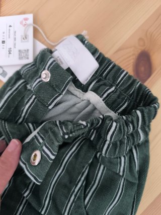 Pantaloni Zara T.104 a Strisce Verdi