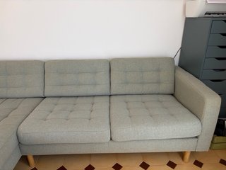 Sofá LANDSKRONA 3 plazas chaise longue verde