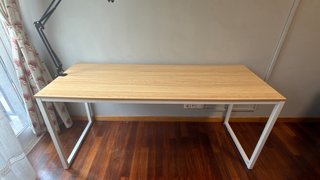 Escritorio Zinus Jennifer 160x60 cm beige y blanco
