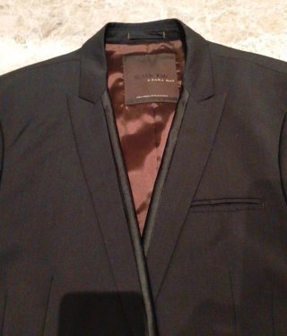 Americana Zara Man Negra Hombre