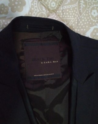Americana Zara Man Negra Hombre