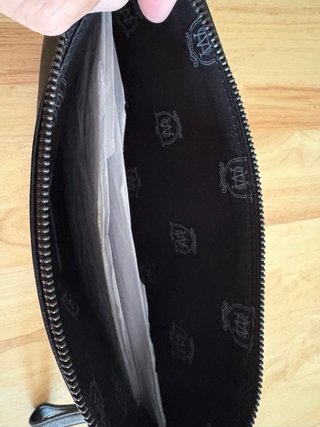 Bolso Pouch Piel Negro Massimo Dutti