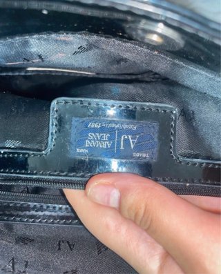 Borsa Armani Jeans Nera Vernice