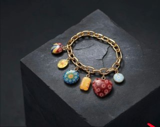 Statement Charm Necklace Gold-Tone Multicolour Boh