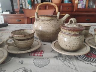 Juego de té/café de cerámica artesanal