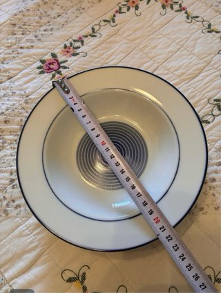 6 Platos Hondos Porcelana Azul y Blanco