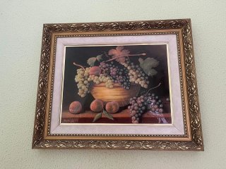 Cuadro de frutas y uvas