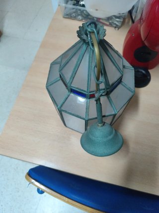 Lámpara colgante cristal y metal