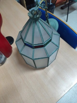 Lámpara colgante cristal y metal