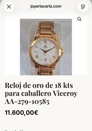 Reloj Viceroy de oro 18K – Modelo AA-279-10585