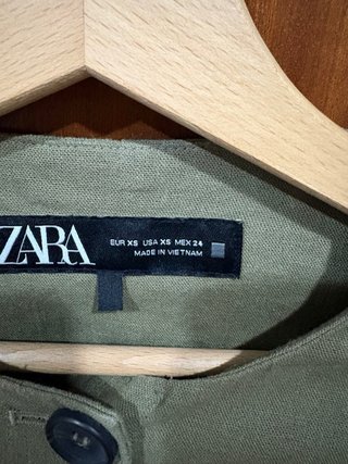 Conjunto Zara Lino Verde Talla XS