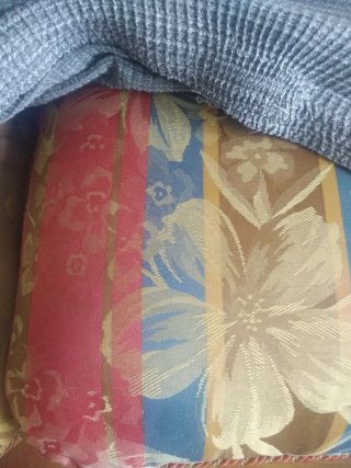 Sofá con funda de tela gris de regalo