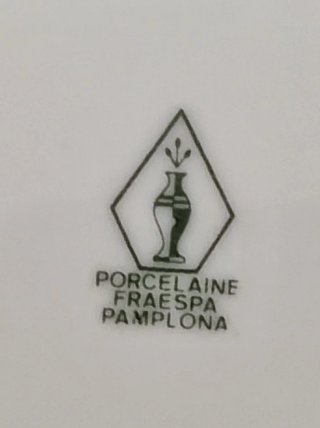 Vajilla Fraespa Pamplona Porcelana Azul/Blanco. 54