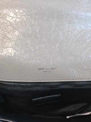 Bolso YSL Niki Gris Cuero Arrugado