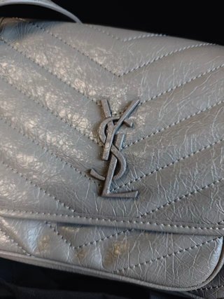 Bolso YSL Niki Gris Cuero Arrugado
