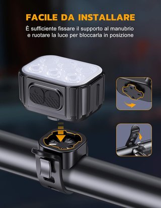 Set Luci Bici Ricaricabili USB Impermeabili