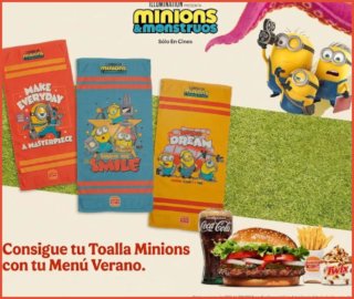 Toalla Minions & Monsters Burger King Amarilla