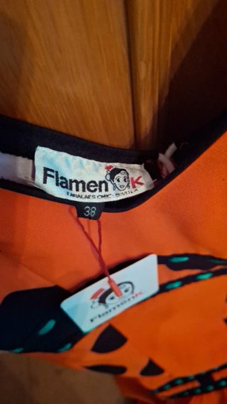 Traje de flamenca naranja lunares