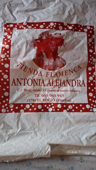 Traje de flamenca naranja lunares