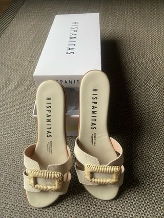 Sandalias Hispanitas Piel Beige Hebilla