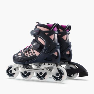 Patines Línea Niños Oxelo Ajustable 4 tallas Fit 5 Negro
