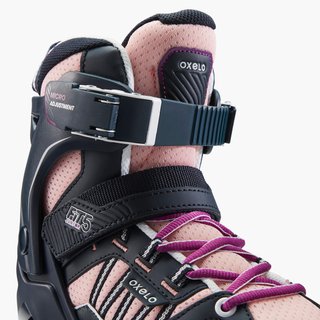 Patines Línea Niños Oxelo Ajustable 4 tallas Fit 5 Negro