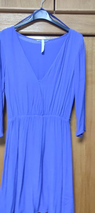 Vestido azulón elegante manga larga