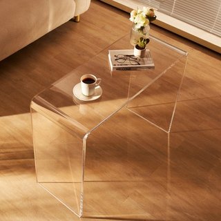 Mesa Consola Acrílica, Mesa de Final de Acrílico Transparente, Mesa Lateral de Acrílico Transparente 37.95x15x29.13 pulgadas, para Vestíbulo, Sala de Estar, Comedor
