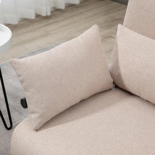 Sofá Cama 2 Plazas 3 en 1 Convertible en Sillón Reclinable con Respaldo Regulable y 4 Cojines Acolchados, 102X82X81 Cm, Beige