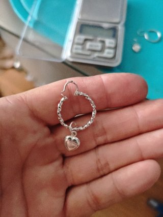 Aro Plata Retorcido con Corazón