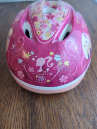 Casco Bicicleta Barbie Rosa Flores