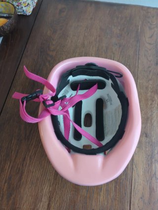 Casco Bicicleta Barbie Rosa Flores