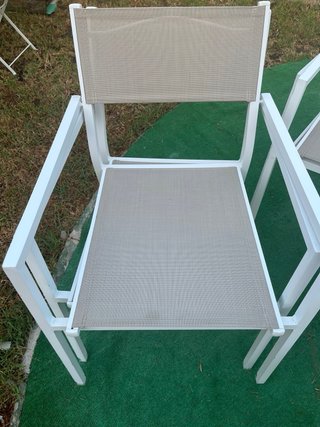 6 Sillas de Jardín Aluminio Blancas