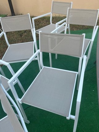 6 Sillas de Jardín Aluminio Blancas